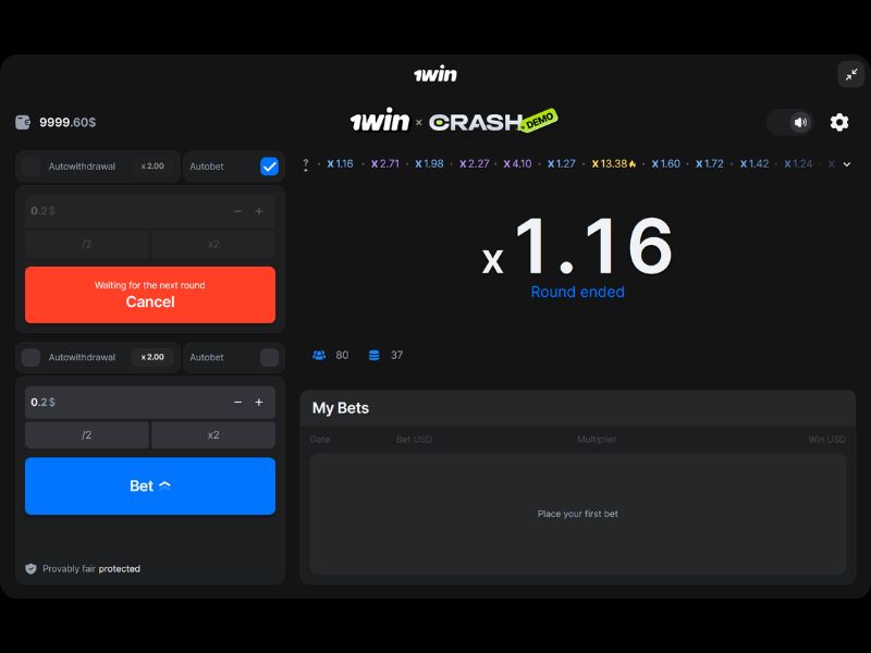 Spill Crash fra 1Win Games