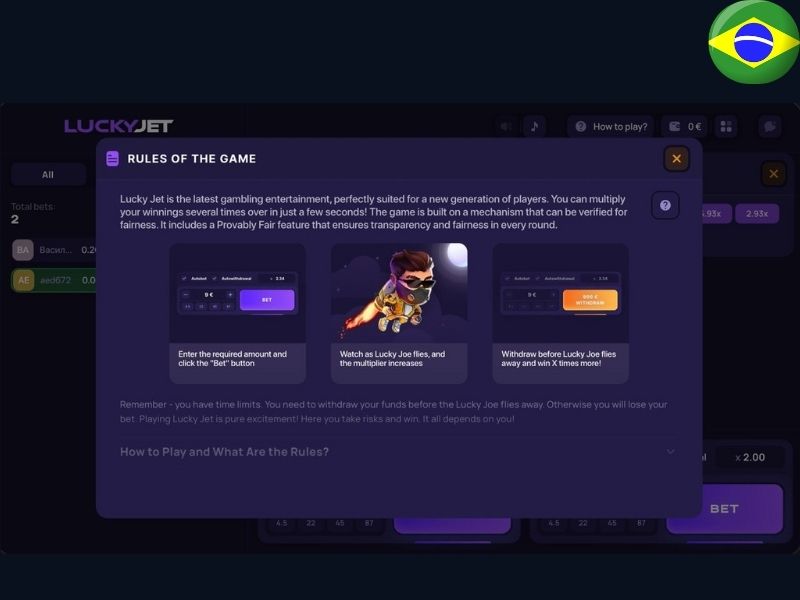 Играть в Lucky Jet в Бразилии