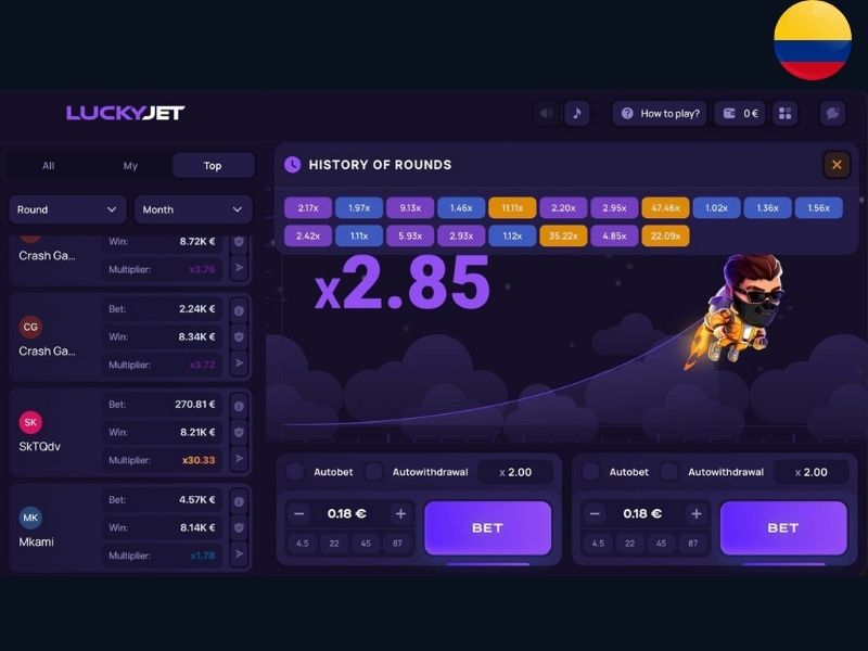 Lucky Jet в Колумбии на 1Win