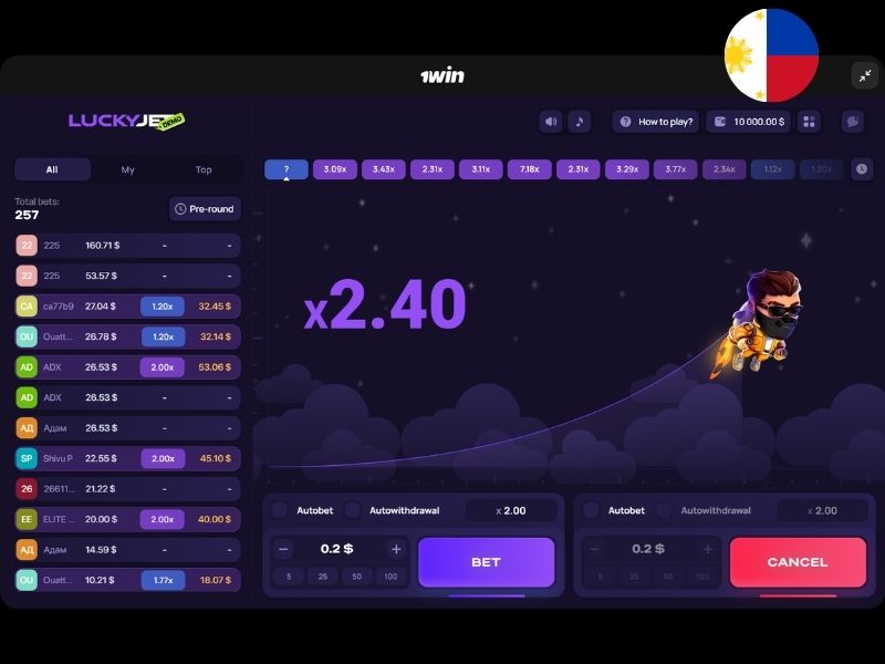 Wersja mobilna Lucky Jet dla graczy z Filipin