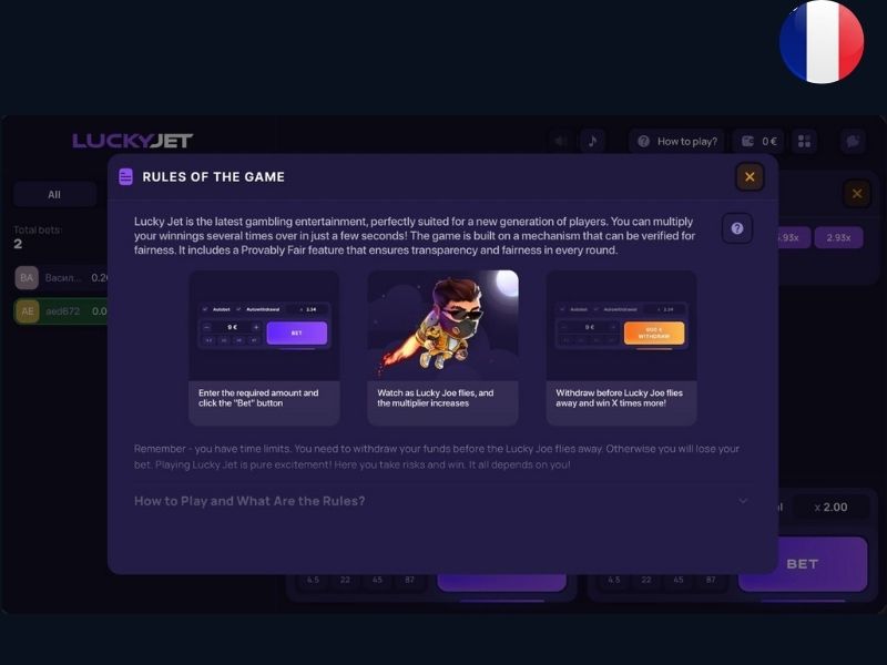 Играть в Lucky Jet во Франции