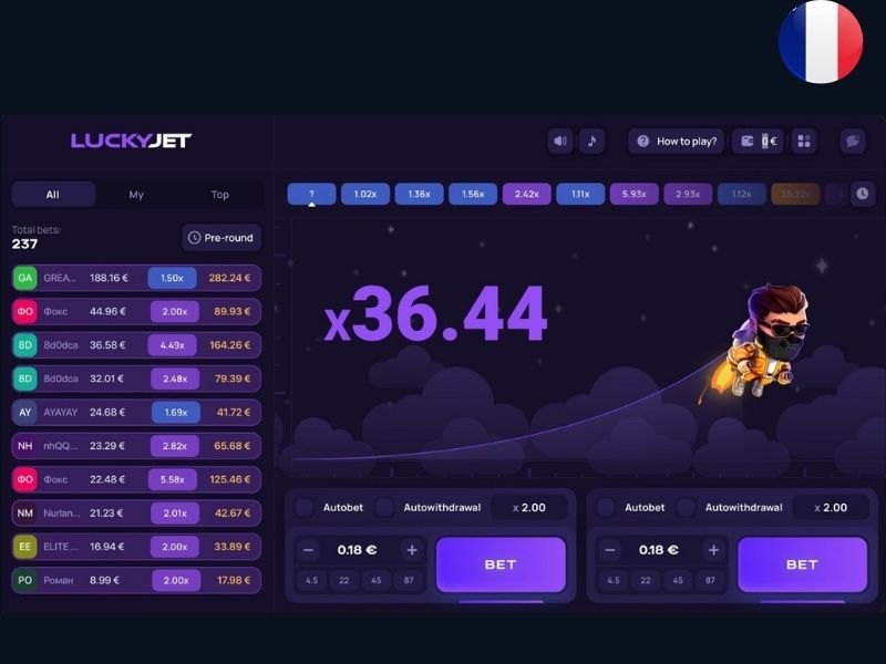 Мобильная версия Lucky Jet для игроков из Франции