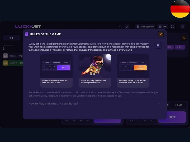 Играть в Lucky Jet в Германии
