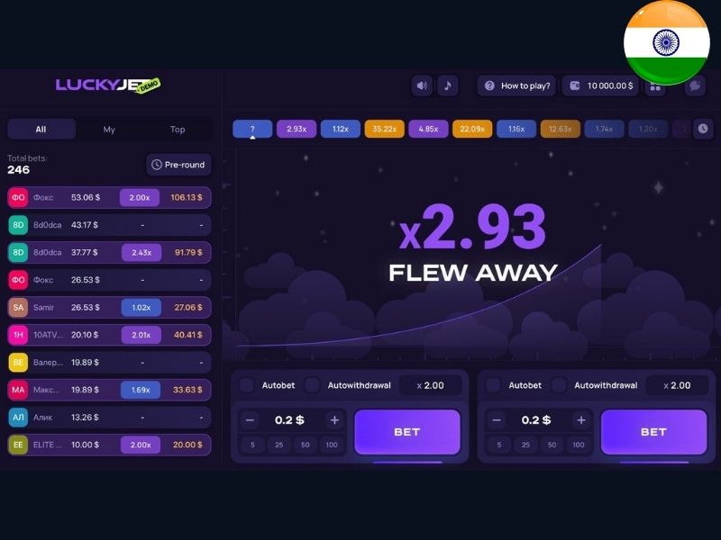 Lucky Jet в Индии на 1Win