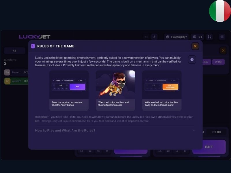 Играть в Lucky Jet в Италии