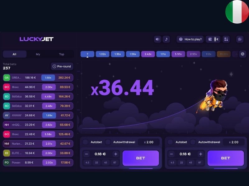 Мобильная версия Lucky Jet для игроков из Италии