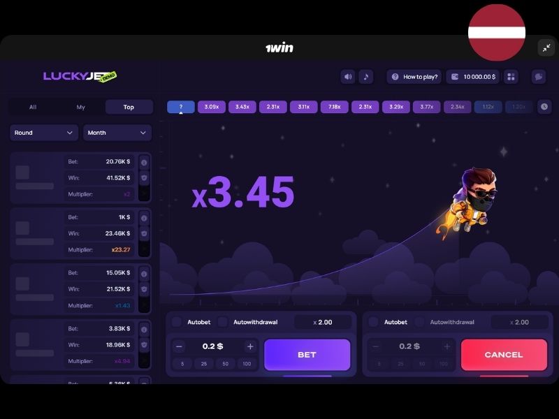 Die mobile Version von Lucky Jet für Spieler aus Lettland