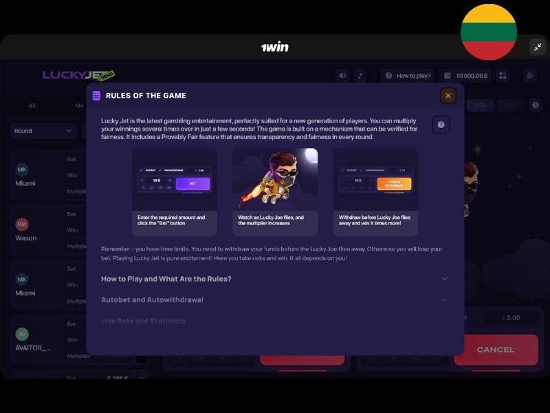 Lucky Jet for spillere fra Litauen