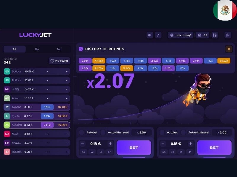 Играть в Lucky Jet в Мексике