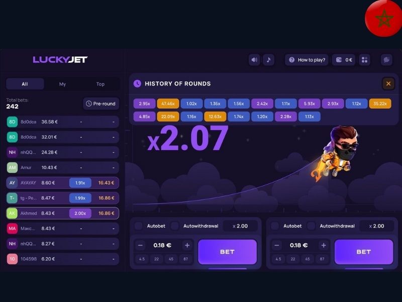 Играть в Lucky Jet в Марокко