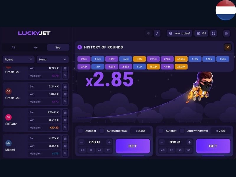 Lucky Jet в Нидерландах на 1Win