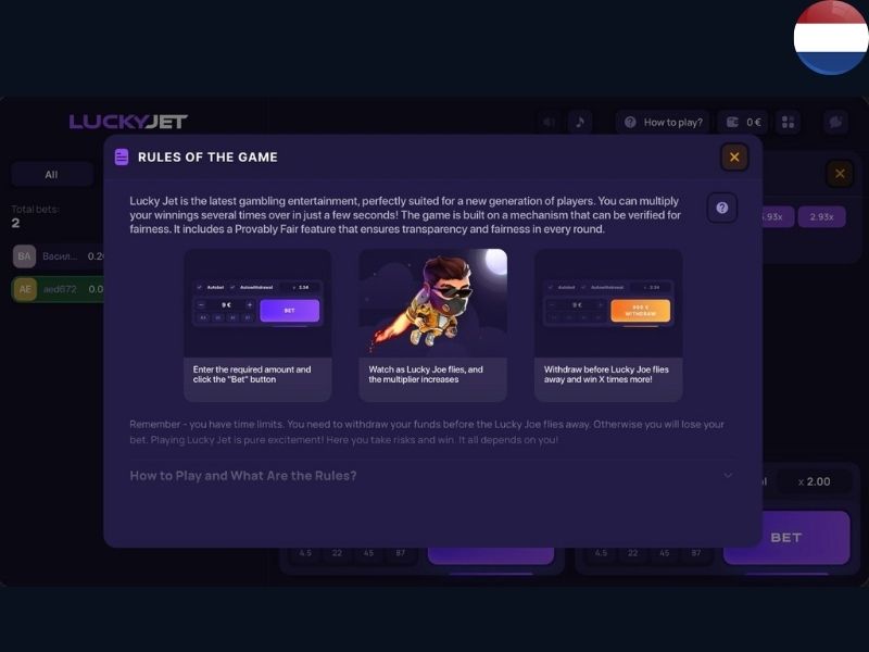Играть в Lucky Jet в Нидерландах
