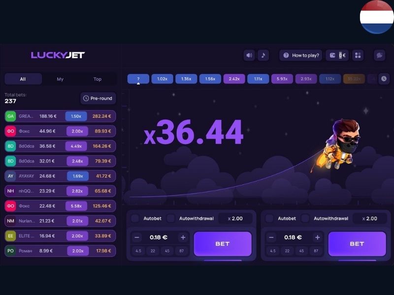 Мобильная версия Lucky Jet для игроков из Нидерландов
