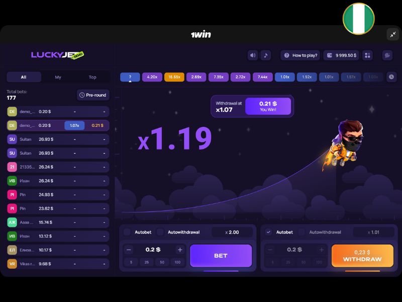 Lucky Jet für Spieler aus Nigeria