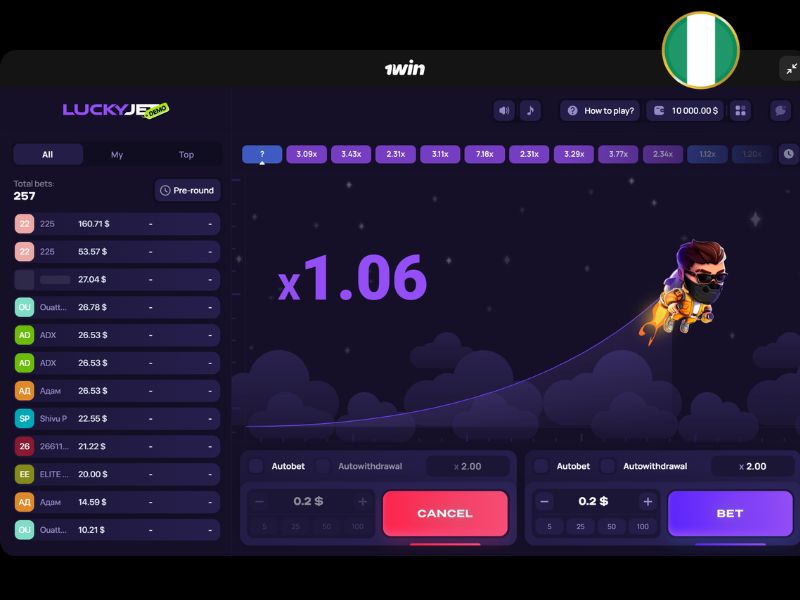 Como jogar Lucky Jet na Nigéria