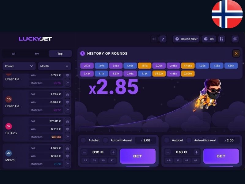 Lucky Jet в Норвегии на 1Win