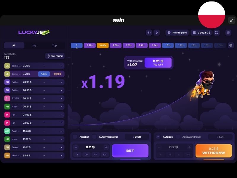 Lucky Jet в Польши на 1Win