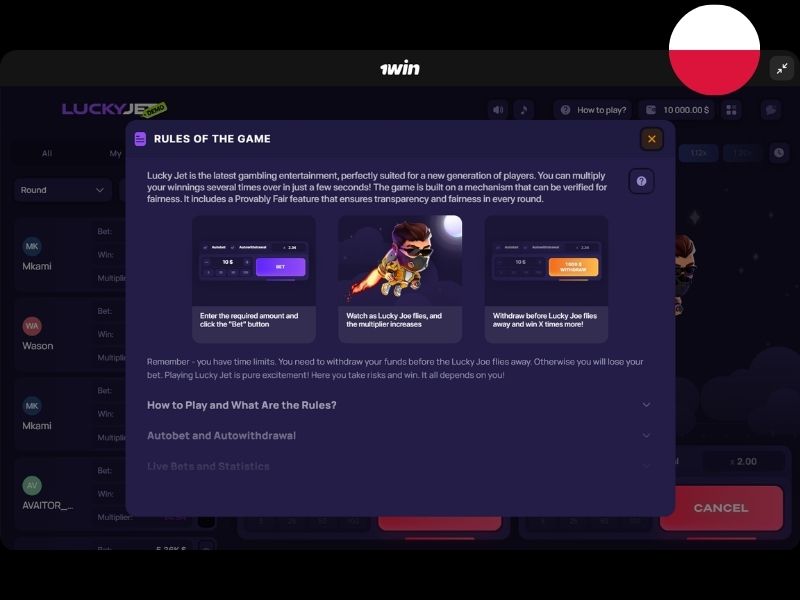 Играть в Lucky Jet в Польше