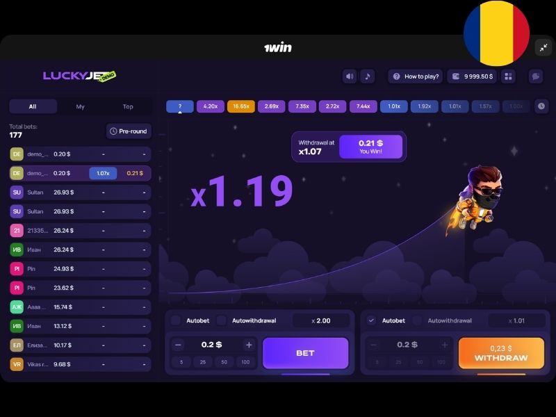 Lucky Jet в Румынии на 1Win