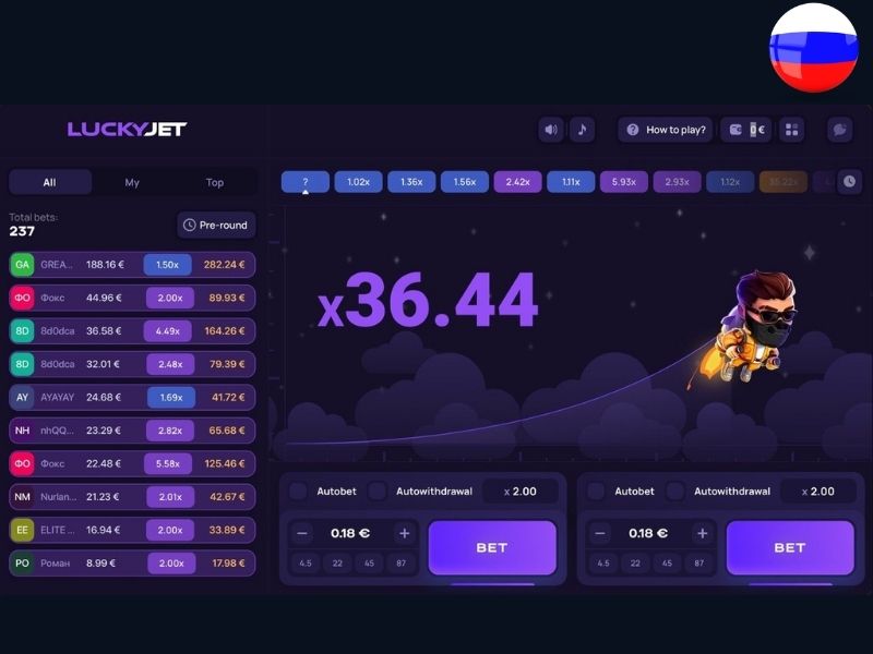 Мобильная версия Lucky Jet для игроков из России