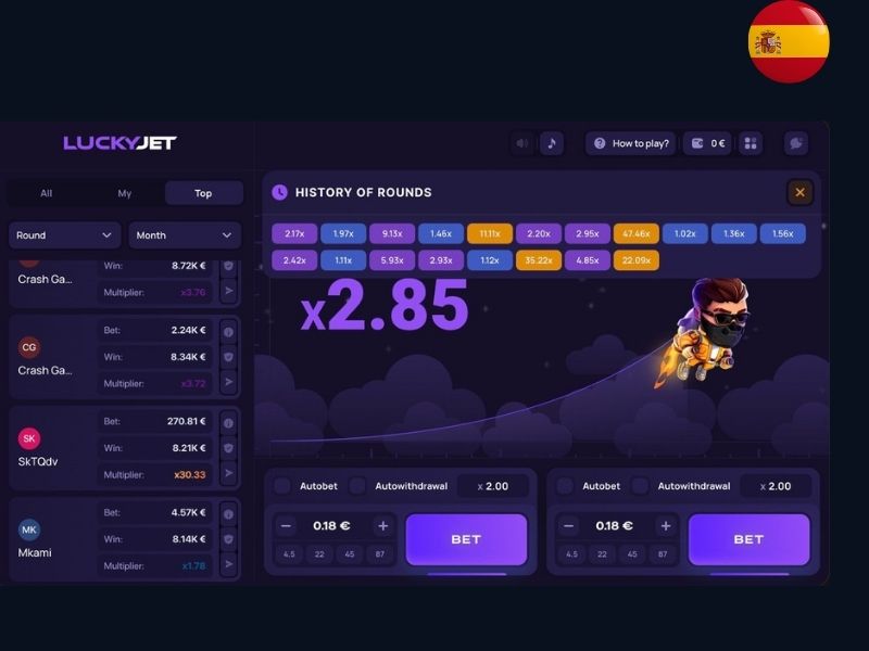Lucky Jet в Испании на 1Win