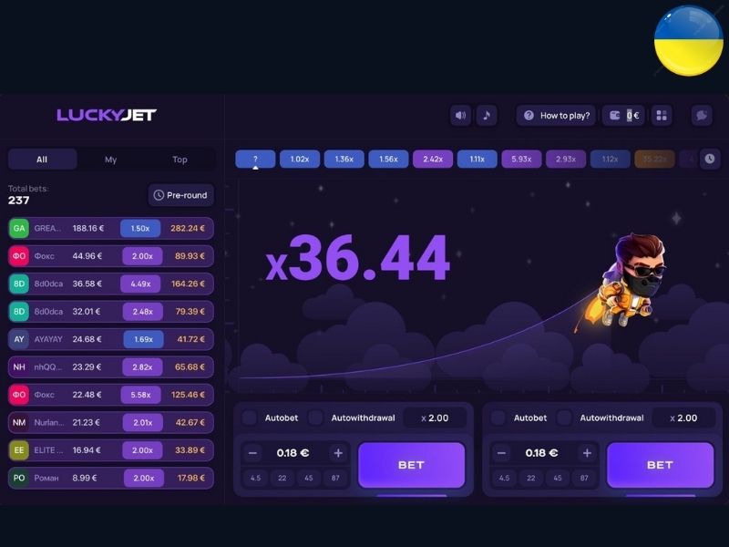 Мобильная версия Lucky Jet для игроков с Украины