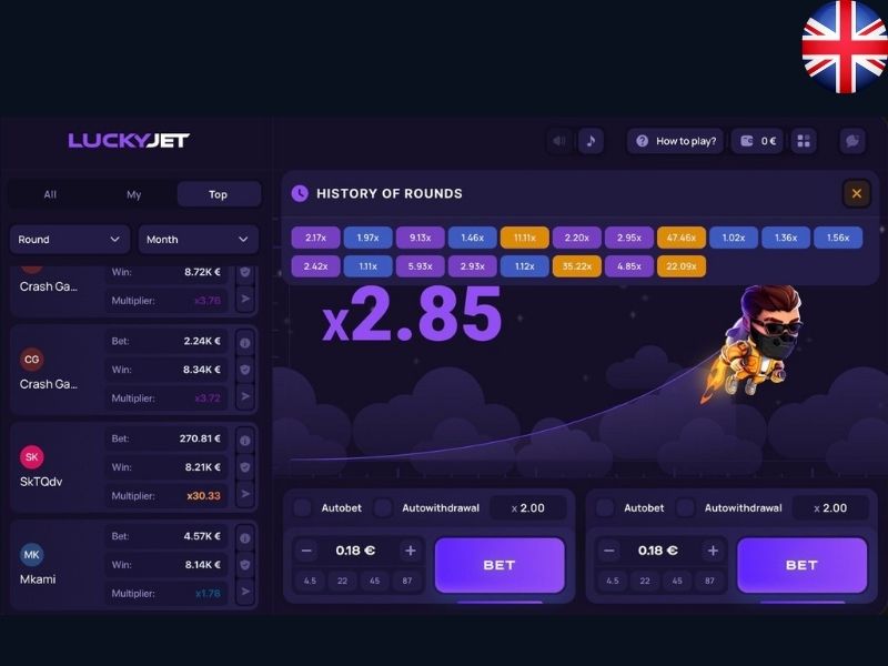 Lucky Jet в Великобритании на 1Win