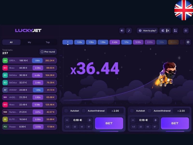 Мобильная версия Lucky Jet для игроков из Великобритании