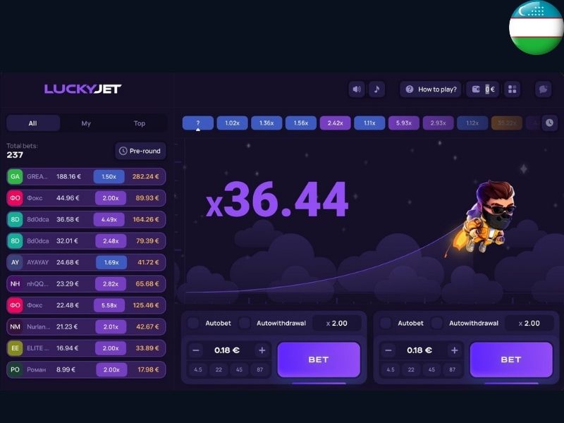 Мобильная версия Lucky Jet для игроков из Узбекистана