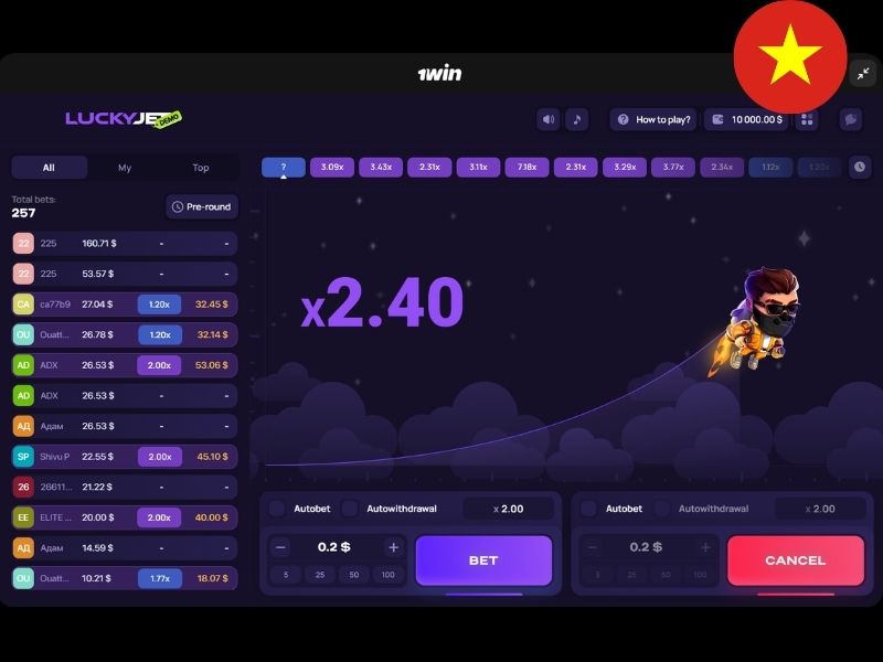 Играть в Lucky Jet во Вьетнаме