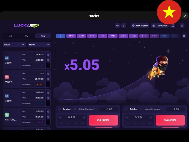 Мобильная версия Lucky Jet для игроков из  Вьетнама